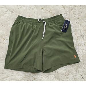 NEW Ralph Lauren Polo Solid Color Mens Swim Trunks Green sz Med MSRP $85